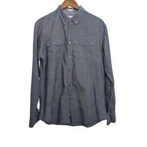 Alexander Julian Men's Long Sleeve Button-down Shirt Stone Blue Size L